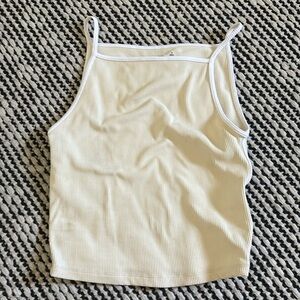 Abercrombie tank! Worn 1 time. Pale yellow and white.